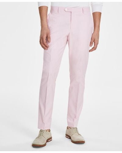 Tommy Hilfiger Modern-fit Th Flex Stretch Chambray Suit Separate Pants - Pink