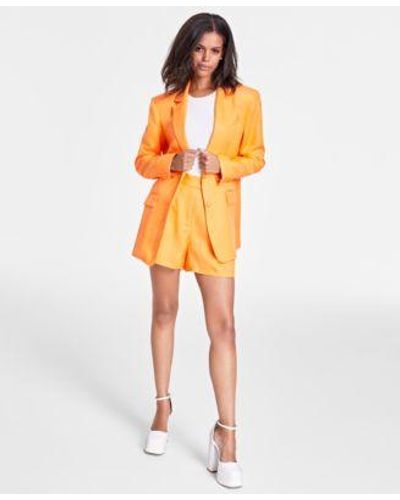 BarIII Blazer Bodysuit Shorts Created For Macys - Orange