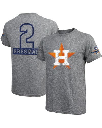 Majestic Threads Alex Bregman Houston Astros 2022 World Series Champions Name And Number Tri-blend T-shirt - Gray