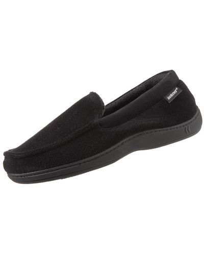 Isotoner Signature Microterry Jared Moccasin Slippers - Black