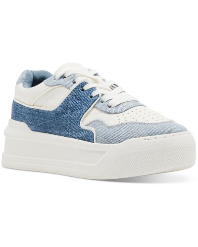 Madden Girl Oley Lace-up Platform Court Sneakers - Blue