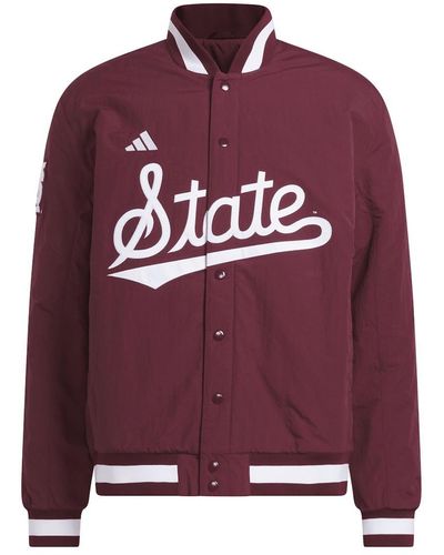 adidas Mississippi State Bulldogs Baseball Coaches Full-snap Jacket - Red