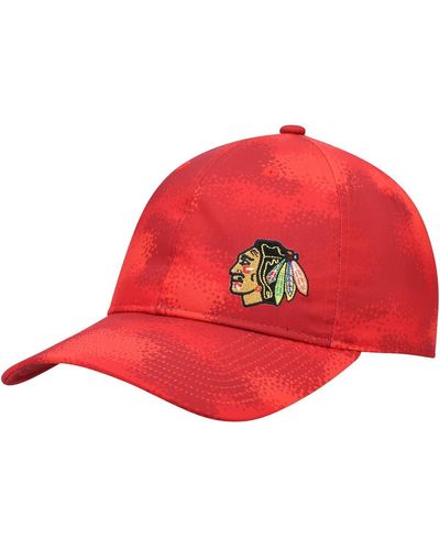 adidas Chicago Blackhawks Camo Slouch Adjustable Hat - Red