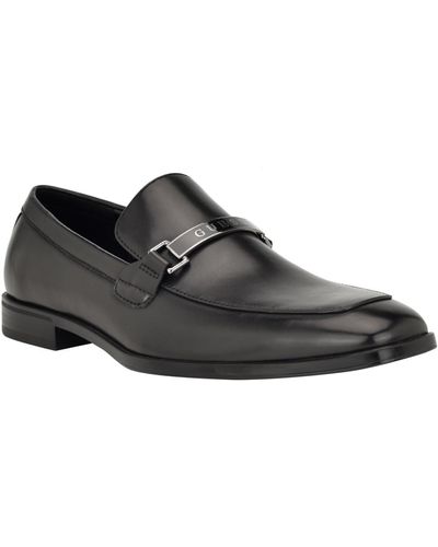 Guess Hisoko Square Toe Slip On Dress Loafers - Black
