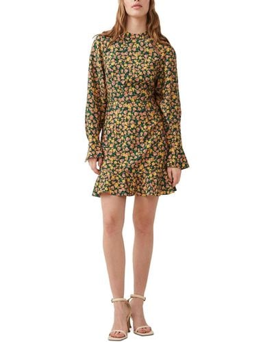French Connection Aleezia Flavia Floral Print A-line Dress - Natural