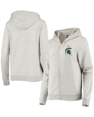 Nike Heathered Gray Michigan State Spartans Varsity Fleece Full-zip Hoodie