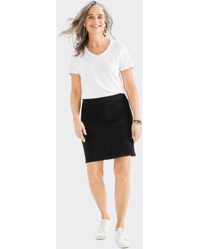 Style & Co. Denim Stretch Pull-on Skirt - Black
