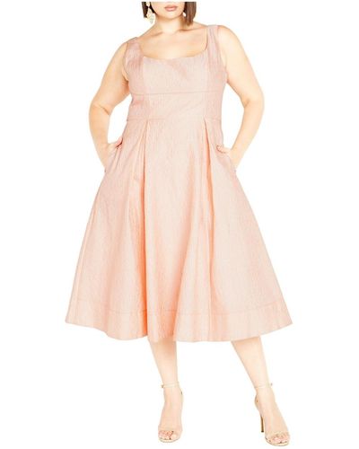 City Chic Plus Size Estella Dress - Pink