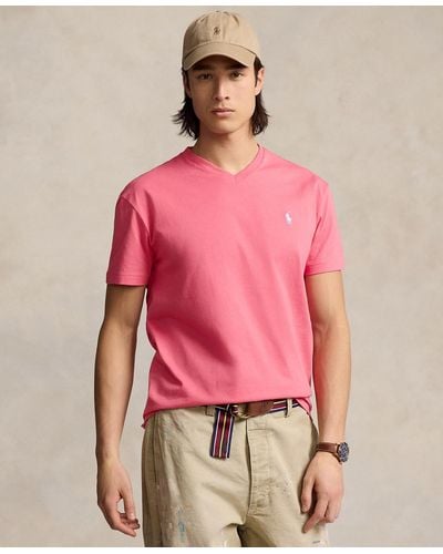 Polo Ralph Lauren Classic-fit Jersey V-neck T-shirt - Pink