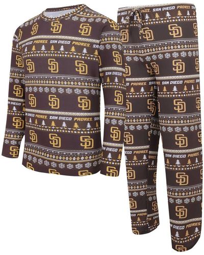 Concepts Sport San Diego Padres Knit Ugly Sweater Long Sleeve Top And Pants Set - Brown