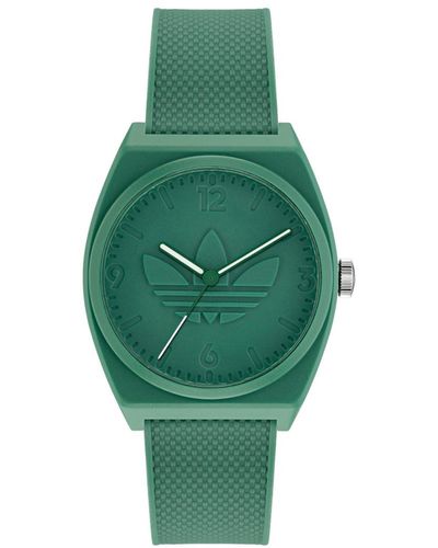 adidas Originals Three Hand Project Two Resin Strap Watch 38mm - Green