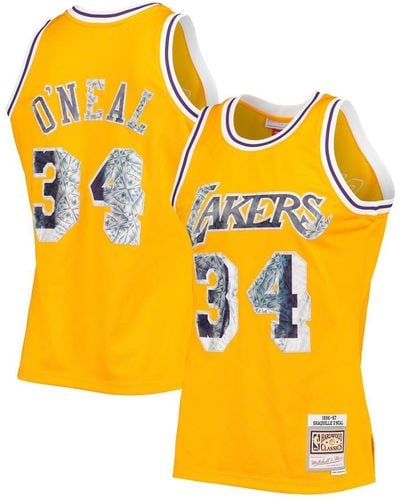 Mitchell & Ness Shaquille O'neal -tone Los Angeles Lakers 1996-97 Hardwood Classics 75th Anniversary Diamond Swingman Jersey - Metallic