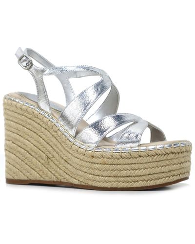 Kenneth Cole Solace Espadrille Platform Wedge Sandals - Metallic