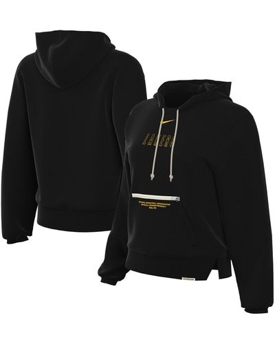 Nike Los Angeles Lakers Courtside Standard Issue Performance Pullover Hoodie - Black