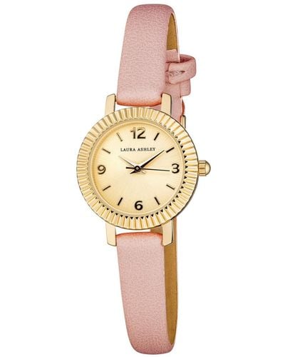 Laura Ashley Coin Edge Bezel Polyurethane Strap Watch 26mm - Pink