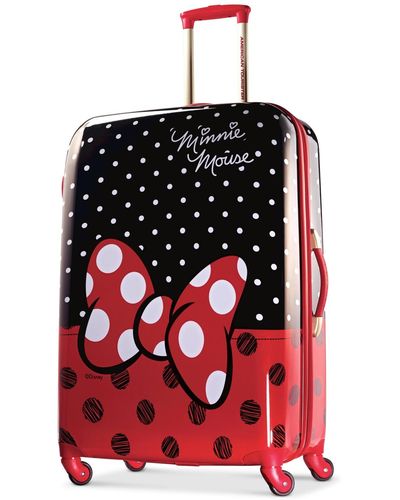 Disney Minnie Mouse Red Bow 28" Hardside Spinner Suitcase By American Tourister