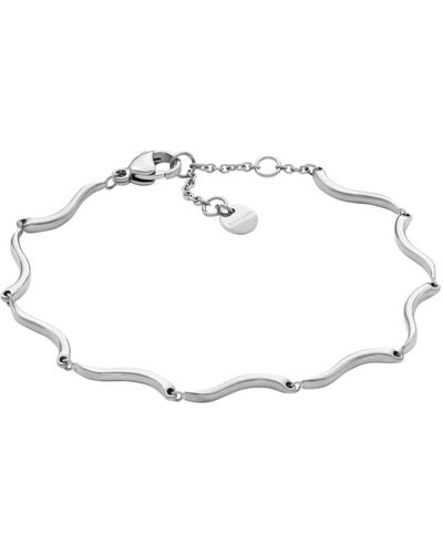 Skagen Essential Waves Stainless Steel Chain Bracelet - White