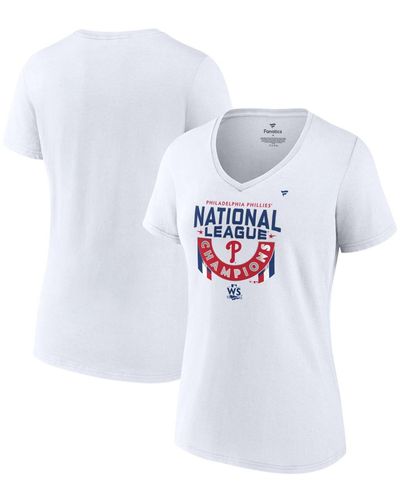 Fanatics Philadelphia Phillies 2022 National League Champions Locker Room Short Sleeve V-neck T-shirt - White