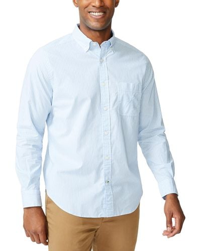 Nautica Classic-fit Long-sleeve Stretch Stripe Poplin Shirt - Blue