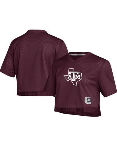 adidas Texas A&m aggies V-neck Cropped Jersey - Purple