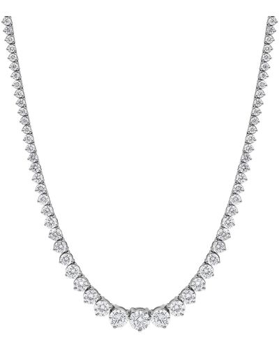 Badgley Mischka Lab Grown Diamond Graduated 16-1/2" Collar Necklace (10 Ct. T.w. - Metallic