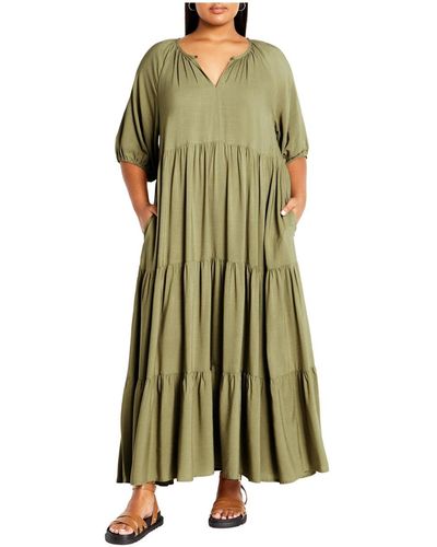 City Chic Plus Size Brynn Maxi Dress - Green