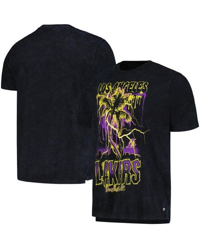 The Wild Collective And Distressed Los Angeles Lakers Tour Band T-shirt - Black