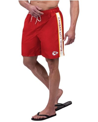 G-III 4Her by Carl Banks Kansas City Chiefs Streamline Volley Swim Shorts - Red
