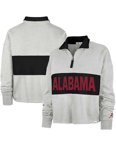 '47 Alabama Crimson Tide Next Level Remi Cropped Quarter-zip Sweatshirt - Gray