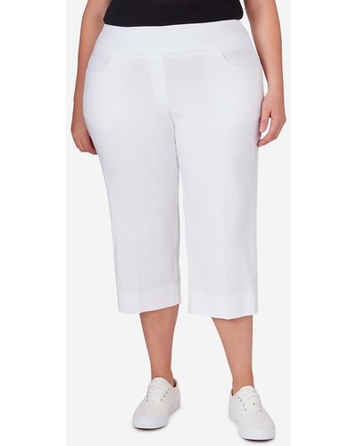 Ruby Rd. Plus Size Pull-on Silky Tech Capri Pants - White