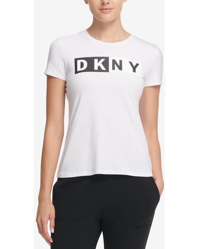 DKNY Two-tone Logo Tee - White