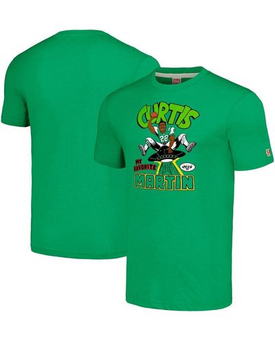 Homage Curtis Martin New York Jets Retired Player Caricature Tri-blend T-shirt - Green