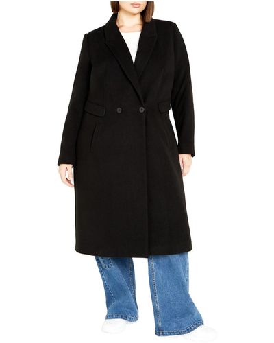 City Chic Plus Size Oaklyn Coat - Black