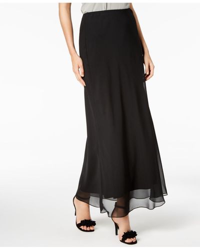 Alex Evenings Women's Long Satin Maxi Skirt - Formal Fishtail Back Stretch Skirt, 42 Inch Length