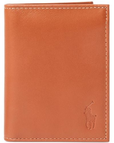 Polo Ralph Lauren Burnished Leather Billfold - Brown