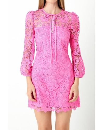 Endless Rose Lace Mini Dress - Pink