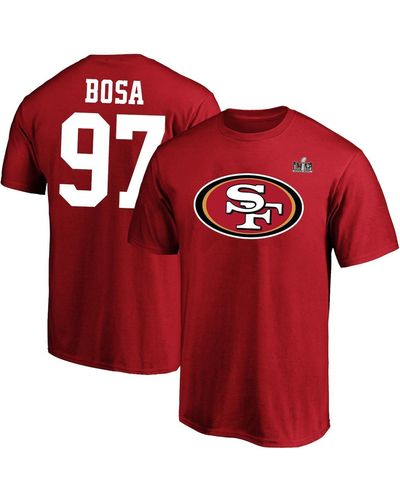 Fanatics Nick Bosa San Francisco 49ers Super Bowl Lviii Big And Tall Player Name And Number T-shirt - Red