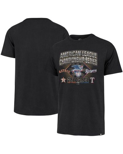 '47 Distressed Houston Astros Vs. Texas Rangers 2023 Alcs Matchup Franklin T-shirt - Black