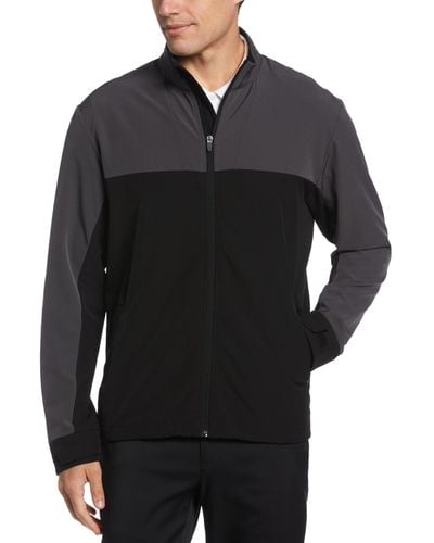 PGA TOUR Shield Series Colorblocked Zip-front Golf Jacket - Black