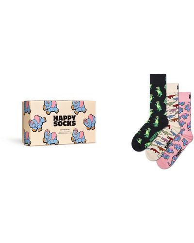 Happy Socks 3-pack Elephant Socks Gift Set - Black