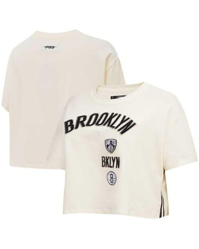Pro Standard Brooklyn Nets Retro Classic Cropped Boxy T-shirt - White
