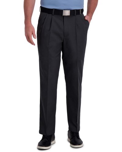 Haggar Cool Right Performance Flex Classic Fit Pleat Front Pant - Gray