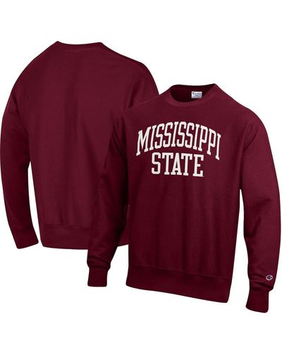 Champion Mississippi State Bulldogs Arch Reverse Weave Pullover Sweatshirt - Red
