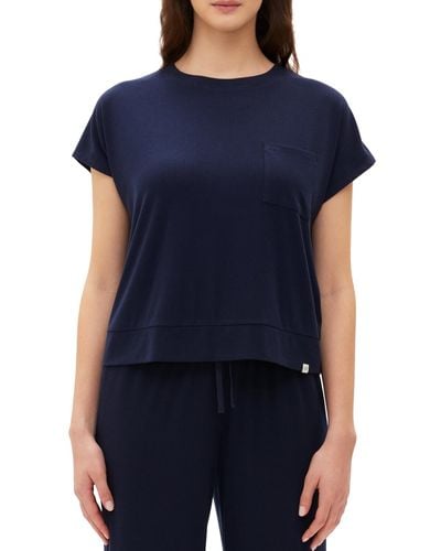 Gap Body Ribbed Short-sleeve Pajama Top - Blue
