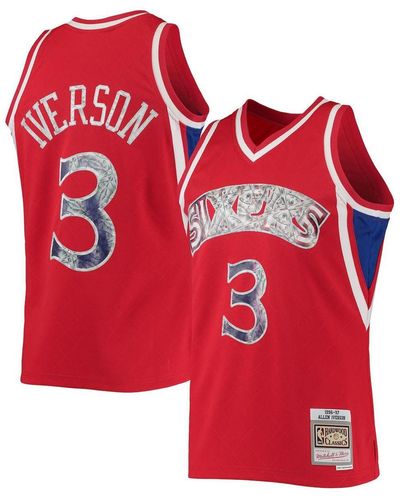 Mitchell & Ness x NBA Allen Iverson 76ers Draft Day White Colorwash T-Shirt