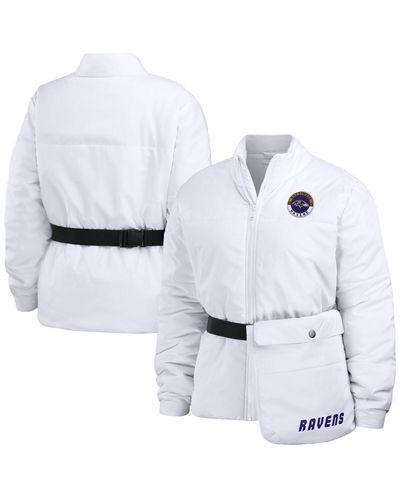 WEAR by Erin Andrews Baltimore Ravens Packaway Full-zip Puffer Jacket - White