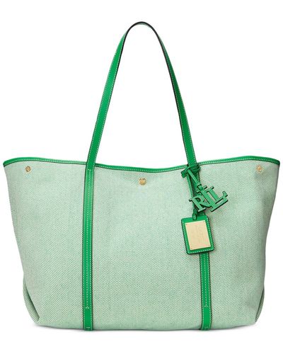 Lauren by Ralph Lauren Emerie Canvas And Leather Extra Large Tote - Green