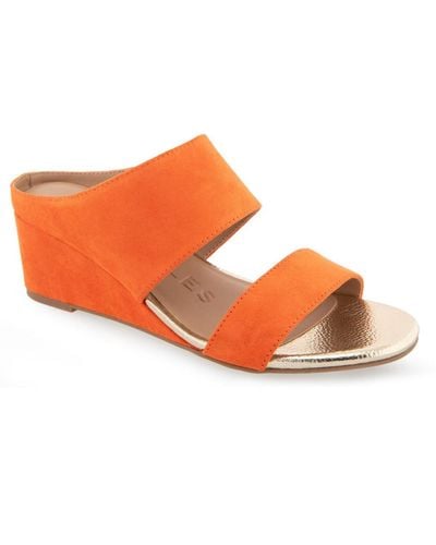 Aerosoles Wheeler Strap Wedge Sandals - Orange