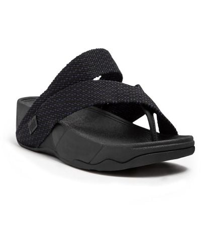 Fitflop Sling Weave Toe Post Sandals - Black