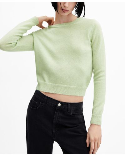 Mango Round-neck Knitted Sweater - Green